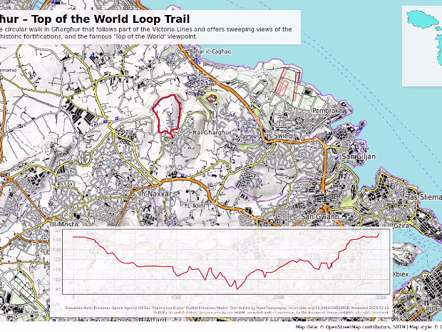 Għargħur (Top Of The World) Map data: © OpenStreetMap contributors · Map style: © OpenTopoMap (CC BY-SA)